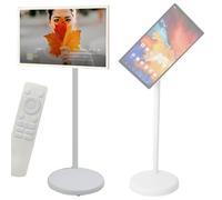 Portable Touch Screen TV Monitor, Smart Rolling TV on Wheels, Full Swivel Rotation, Multiple Projection Sharing, Remote Control, 4GB RAM + 64GB Storage