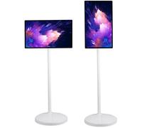 Portable Touchscreen Monitor with Stand on Wheels, Wireless Smart Mobile Movable Rolling, 8MP Webcam, Full Swivel Rotation for Versatile Use