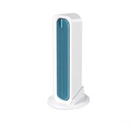 Portable Tower Fan 31cm Cordless Rechargeable White Blue(White)