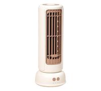 Portable Tower Fan - Tabletop Tower Fan with Wide-Angle Oscillating Function | 3 Speeds Adjustable Quiet Portable Desk Ventilator | Powerful Ventilator for Home Outdoor (Cream)