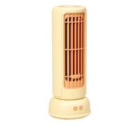 Portable Tower Fan - Tabletop Tower Fan with Wide-Angle Oscillating Function | 3 Speeds Adjustable Quiet Portable Desk Ventilator | Powerful Ventilator for Home Outdoor (Yellow)