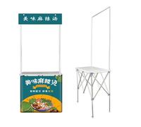 Portable Tradeshow Podium Table, Foldable Retail Promotion Reception Event Desk, Pop Up Exhibition Speeches Counter Stand Booth Supermarket Tasting Table Advertising Banner Stand With storage bag