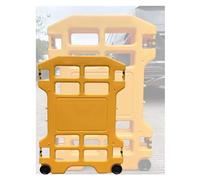 Portable Traffic Barrier - Retractable Security Gate with Wheels, Yellow Safety Fence, 7-Piece Set for Crowd Control and Outdoor Event Management