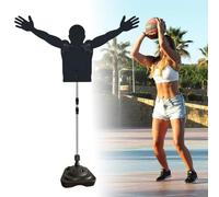 Portable Training Dummy with Adjustable Arm and Stable Base for Basketball, Volleyball, and Soccer Practice