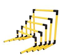 Portable Training Hurdles Set, 5 Adjustable Height Hurdles for Kids Soccer Agility and Track Field Practice, Durable Plastic Workout Equipment