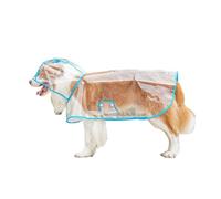 Portable Transparent Dog Rain Poncho - Hooded for Small Dogs, Waterproof with Reflective Trim &Easy to Store for Walks(Blue,6xl)