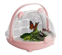 Portable Transparent Transport Container -Silkworm Transport Container, Animal Habitat Cage, Reptile Breeding Tank | Handle Observe Habitat Cage Enclosure Carrier Pet House for Silkworm