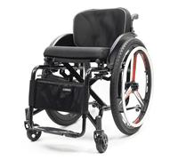 Portable Transport Wheelchair, Foldable Aluminum Alloy Compact Travel Transit Aid Hand Brake Wheelchairs,for Seniors(14.1in/36cm)