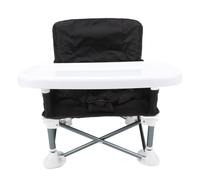 Portable Travel Baby, Versatile Stable Support Baby Feeding Chair Rugged Construction Foldable Stylish for Camping (Black)