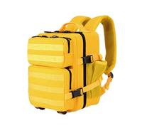 Portable Travel Backpack for Hiking Camping and Gym,Yellow | Oxford fabric construction, water-repellent finish, tear-resistant build, multiple zippered compartments, ventilated padded