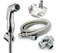 Portable Travel Bidet Spray Kit - شطاف المسافر - Solid Brass Shattaf with 2 m Hose, Mixer-Tap Diverter, Spray Head & Holder - Handheld Muslim Shower Douche for Bathroom, Sink & Travel - Xcel Home