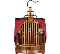 Portable Travel Bird Cage with Rolling Stand & Tray, Exquisite Carving Design, Suitable for Flight Birds, Large Size, Includes Cage Cover
