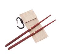Portable Travel Chopstick - Folding Wood Chopsticks | Reusable Chop Sticks | Detachable Foldable Chopstiicks | Wooden Portables Chops Stick with Carry Bag Travel Cutlery for Outdoor Camping Hiking