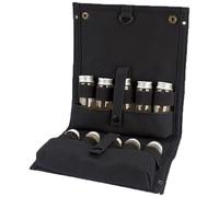 Portable Travel Condiment Compact Camping Condiment Organizers with 10 Refillable Jar for Backpacking Hiking Meals Portable Camping Spices Container, Black