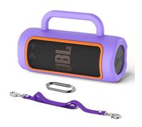 Portable Travel Cover Compatible with JBL Grip Bluetooth Speaker,Soft Silicone Portable Protective Case for JBL Grip with Lanyard&Carabiner (Purple)