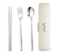 Portable Travel Cutlery Set with Case Stainless Steel Fork Spoon Set | Spoon fork chopsticks for on the go for women, students, travelers, hikers, camping, office, picnics, RV,