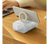 Portable Travel Data Cable Organizer Box Charge Cable(with Lid),Charging Head Case for Small Personal Items,Data Cables,Lipsticks,Earrings,Coins, Small Jewelry,White