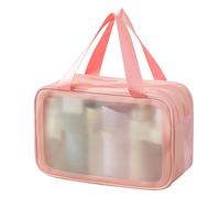 Portable Travel Makeup Bag, PVC Double Layer Wet Dry Separation Toiletry Bag with Increased Capacity for Women Travelers Large Size 31x15x21cm (1)