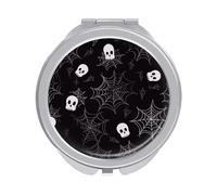 Portable Travel Makeup Mirror, Halloween Goth Printed Pocket Mirror Double Sided Vanity Mirror Magnifying Travel Makeup Mirror Without Lights for Travel Men and Women