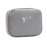 Portable Travel Makeup Storage Bag Multifunction Cosmetic Organizer Makeup Brushes Train Case for Women Girls Compartment Organizer (Grey, One Size)