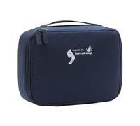 Portable Travel Makeup Storage Bag Multifunction Cosmetic Organizer Makeup Brushes Train Case for Women Girls Compartment Organizer (Navy, One Size)