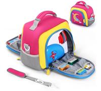 Portable Travel Organizer Carrying Case Compatible with Little Tikes Story Dream Machine Books Starter Set and Character (Red)