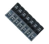 Portable Travel Pill Box - Portable Pill Case Removable Tray - Portable Pill Box, Travel Pill Case Container, 2 Times a Day AM/PM, Fish Oil, Supplements, Separate