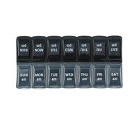 Portable - Travel Pill Organizer | Weekly Pill Case | 7 Separate Compartments For Vitamins, Fish, Supplements & Medicines | Factory