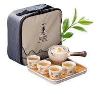 Portable Travel Set - Rotating Ceramic Teapot Cup, Elegant Teaware Teapot | Teapot Home Restaurants Tea House, Office Hotel Outdoor Tea Serving Supplies for a Refined Experience