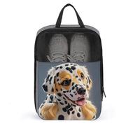 Portable Travel Shoe Bag,Cute Dalmatian Print Ventilation Shoes Bag,Shoe Packing Storage Organizer with Zipper Closure