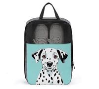 Portable Travel Shoe Bag,Cute Dalmatian Print Ventilation Shoes Bag,Shoe Packing Storage Organizer with Zipper Closure