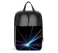 Portable Travel Shoe Bag,Laser Light Print Ventilation Shoes Bag,Shoe Packing Storage Organizer with Zipper Closure