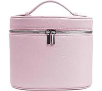 Portable Travel Storage Bag Leather Makeup Bag Removable Makeup Bag with Separate Wash Compartment Unisex, Green, Minimalist, Light Pink, 20x14x16cm, Fashion.
