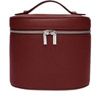 Portable Travel Storage Bag Leather Makeup Bag Removable Makeup Bag with Separate Wash Compartment Unisex, Green, Minimalist, New Model, Burgundy, 20x14x16cm, Fashion.