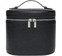Portable Travel Storage Bag Leather Makeup Bag Removable Makeup Bag with Separate Wash Compartment Unisex, Green, Minimalist, New Model, Black, 20x14x16cm, Fashion.
