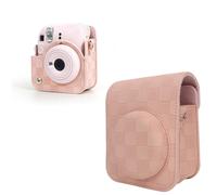 Portable Travel Storage Cover Bag, For Mini 12 Camera Protective Case, Vintage Checkerboard Plaid Portable Travel Storage Cover Bag with Shoulder Strap (Pink)
