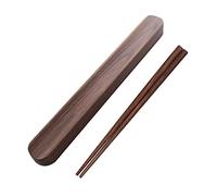 Portable Travel Tableware Walnut Solid Wood Black Brown concave 25cm
