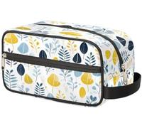 Portable Travel Toiletry Bag Leaves Pattern Spring Leaf Makeup Organiser Pouch Wash Bag Large Toiletries Cosmetics Case for Women Men Girl Boy