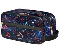 Portable Travel Toiletry Bag Music Notes Musical Pattern Makeup Organiser Pouch Wash Bag Large Toiletries Cosmetics Case for Women Men Girl Boy