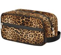 Portable Travel Toiletry Bag Retro Leopard Cheetah Animal Print Makeup Organiser Pouch Wash Bag Large Toiletries Cosmetics Case for Women Men Girl Boy