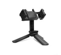 Portable Travel Tripod for Smartphone Vlogging Selfie | Cold shoe mount, attach mic or light, sturdy base, anti-slip feet, black ABS build
