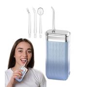 Portable Travel Water Flosser - Toothwash | with 4 Nozzles Adjustable Pulse Mode Tank 200 ml Battery Powered Silent Waterproof for Cleaning Dentures