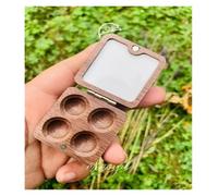 Portable Travel Wooden Handmade 4 Grid Watercolor Paint Palette Oil Paints Tray Box Empty Mini Black Walnut