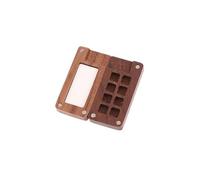 Portable Travel Wooden Handmade Watercolor Paint Palette Oil Paints Tray Box Empty Mini Black Walnut(6X3cm)