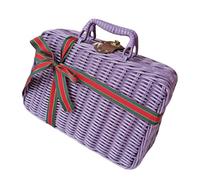 Portable Treated Suitcase for Gifts, Unique Rattan Styles, Plastic Gift Box, Storage Box for Collectors and Givers, Seasonal Home