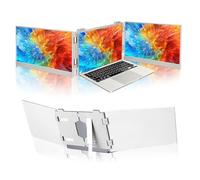 Portable Triple Laptop Monitor, Full HD IPS Display Laptop Screen Extender, Multiple Display States&Rotatable Stand, Foldable Dual Monitor for Notebook Devices <8mm Thick, Compatible with Windows
