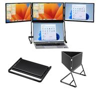 Portable Triple Monitor Extender, 15.6” FHD 1080P HDR IPS, Adjustable Height, USB-C & HDMI Compatible, Full Aluminum Design for Laptops, 3 Screens