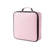 Portable Trunk Storage Bag with Smooth Zipper Closure(Leather Pink Square) | Spacious interior design, fits thick charging cables, holds adapters and tools, prevents clutter, easy access