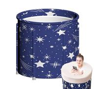 Portable Tub - Foldable Adult Bath Barrel, Quick Assembly Unit | 27.56x25.59 Inches Travel-Friendly Shower Bin, Integrated Drain Plug, Insulated Water Container Enable Outdoor, Camping Retreat Bathing