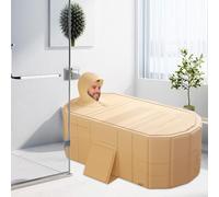 Portable Tub for Adults - Double Drain Outlets Portable Soaking Tub Soaking Bathtub - Single Person Hot Space-Saving Bathroom SPA for Children Adults